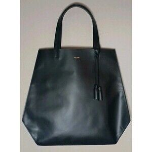 Ports 1961 Shoppers Tote Bag Black Oversized #LOVE Smooth Vegan Leather Italy